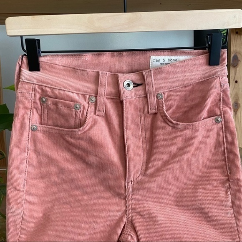 rag & bone Pink High Rise Skinny Corduroy Pants 24 - Picture 6 of 13